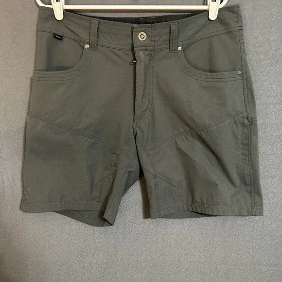 Kuhl Silencr Kargo Shorts Mens 35 Gray Hiking Outdoors Stretch Travel Logo - Picture 1 of 11